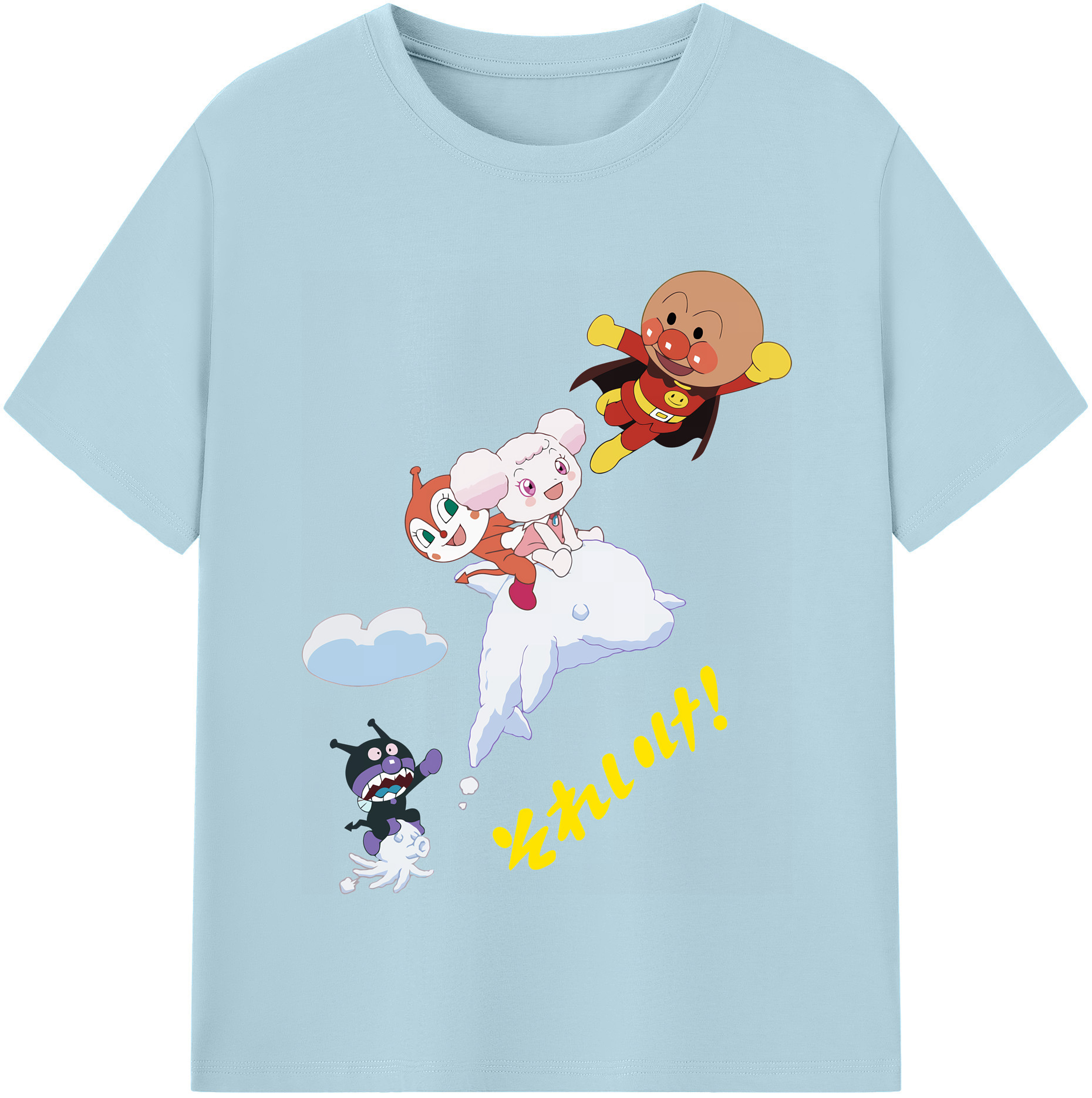 （画像用） アンパンマン Anpanman 綿100％半袖Tシャツ（フロントプリント）